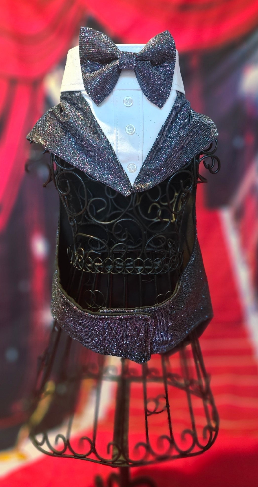 Glitter pet tuxedo, pet groomsman glitter tux, tuxedo for pets