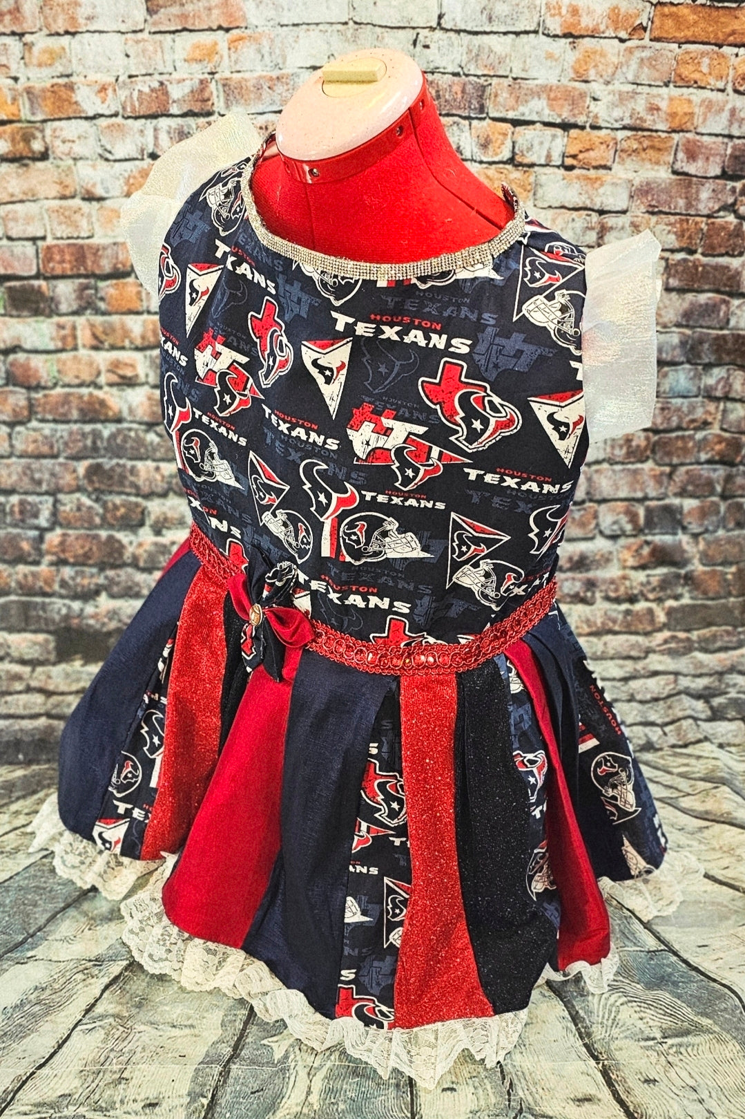 Houston Texans pet dress, Texans print pet dress, Houston Texans dog dress