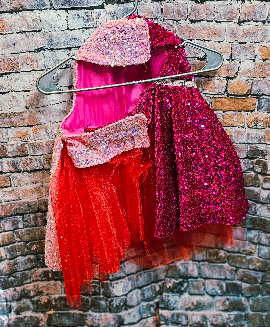 Valentine velvet sequin pet dress, Velvet sequin heart pet dress, velvet heart dog dress