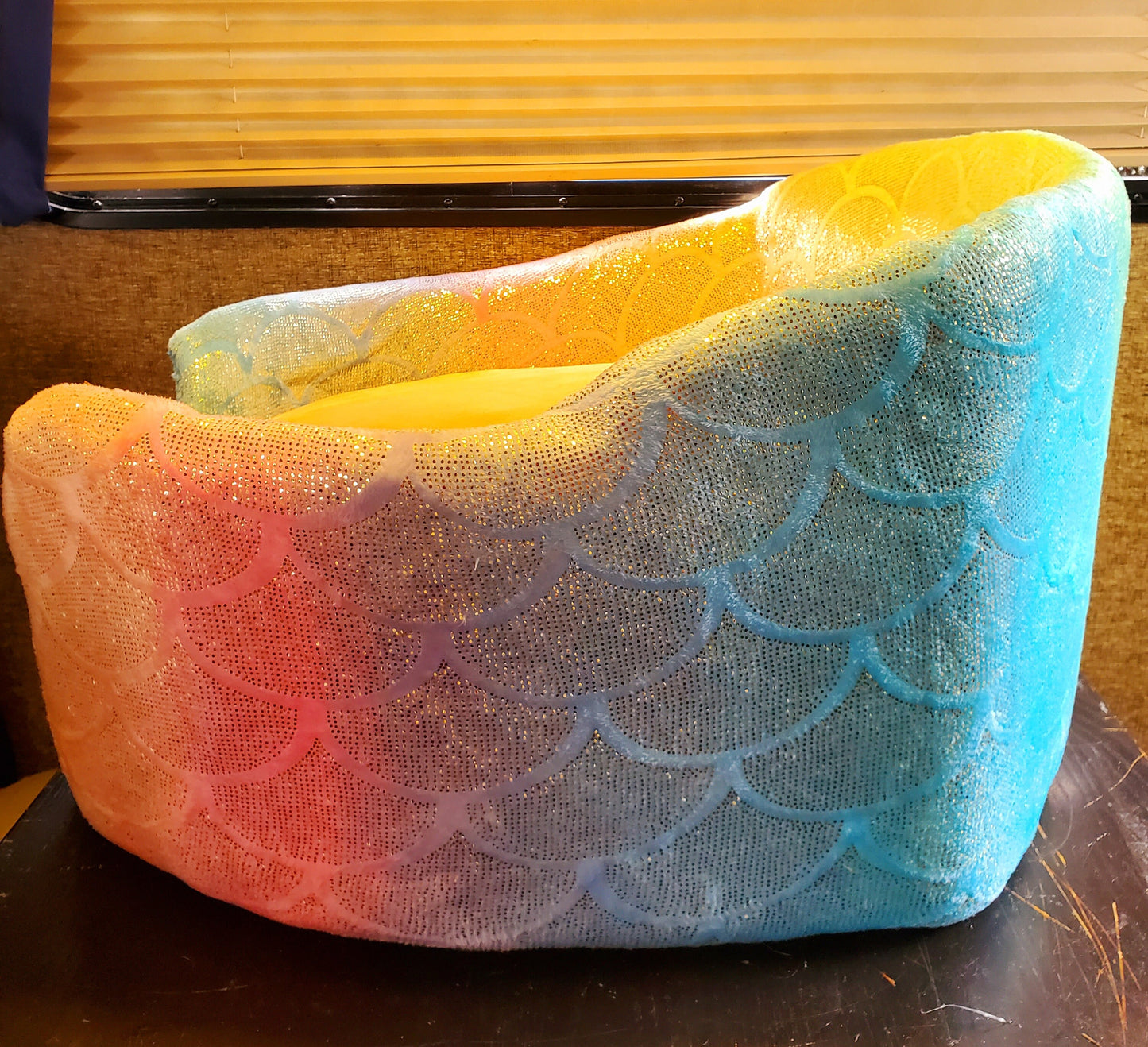 Rainbow Mermaid round pet bed Rainbow car bed Rainbow dog bed, Round luxury pet bed, pet furniture, dog beds for pets