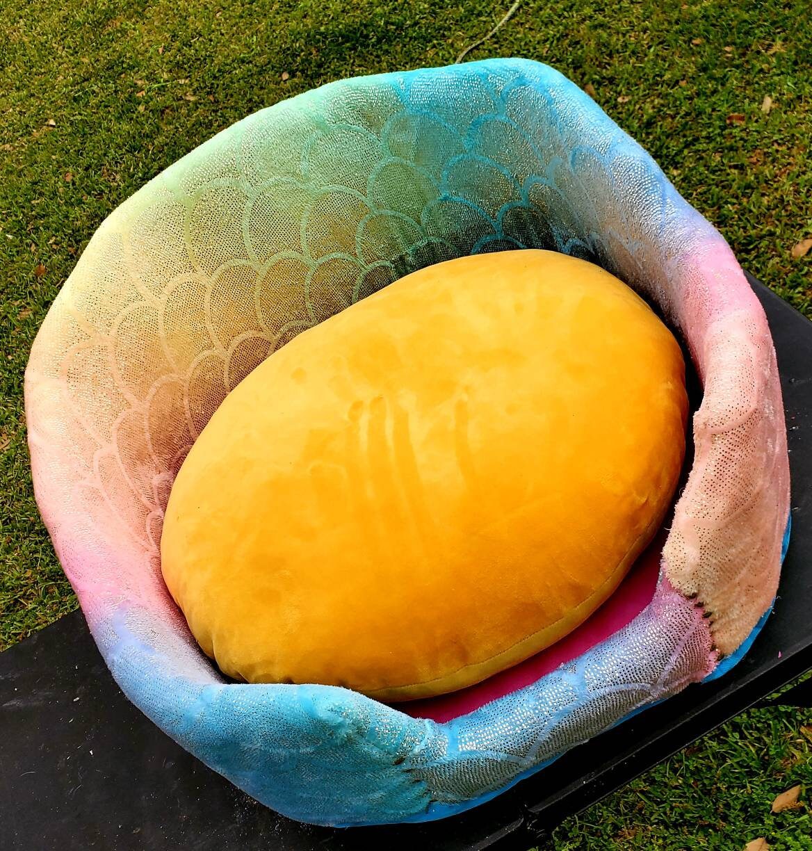Rainbow Mermaid round pet bed Rainbow car bed Rainbow dog bed, Round luxury pet bed, pet furniture, dog beds for pets