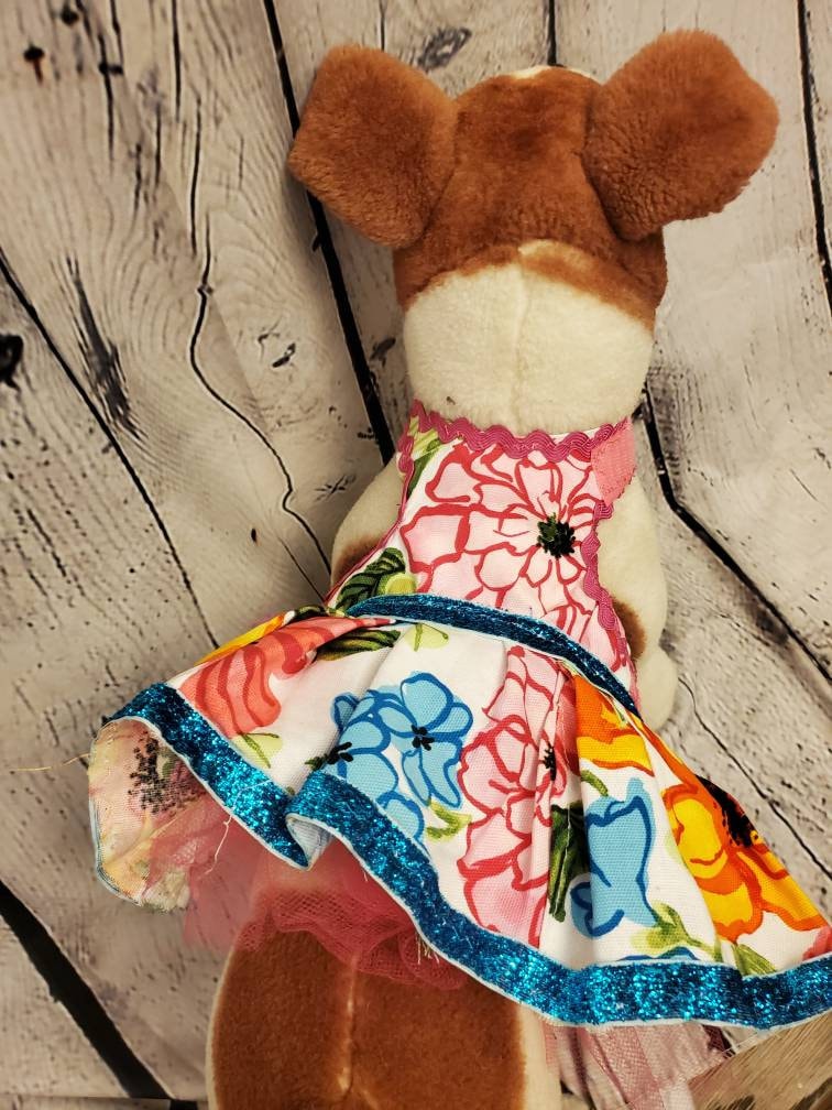 Flower dog dress, flower pet dress, flower cat dress, pet dresses, adjustable pet dress, colorful pet dress, cat dresses, dog dresses