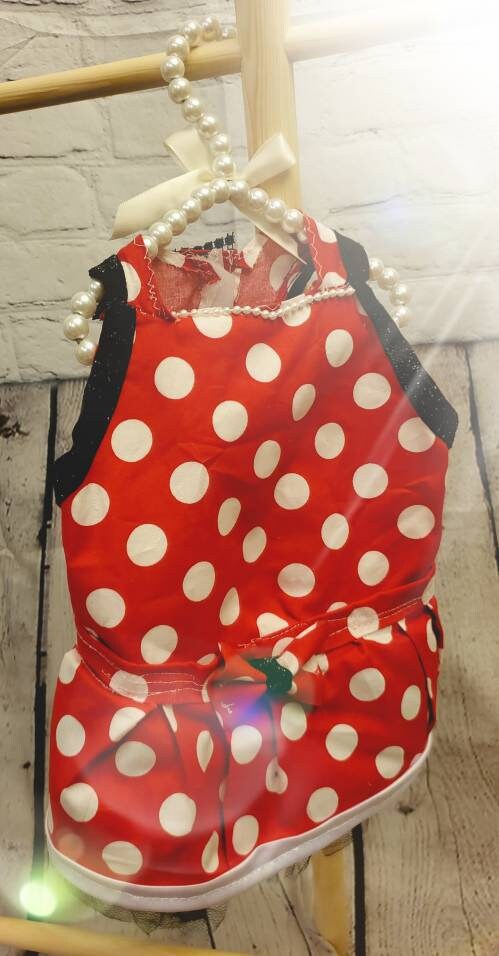 Minnie Mouse costume, Minnie Mouse costume dress, Minnie mouse cat dress costume, red polka pet dress, red polka dot dog dress