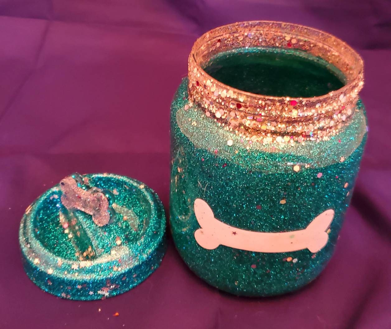 Glitter Treat Jar, Glitter dog treat jar, Glitter cat treat jar, Glitter epoxy treat jar