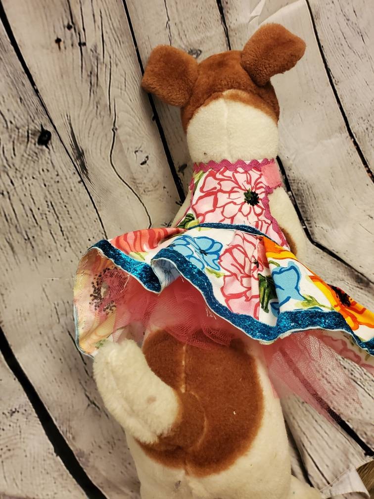Flower dog dress, flower pet dress, flower cat dress, pet dresses, adjustable pet dress, colorful pet dress, cat dresses, dog dresses