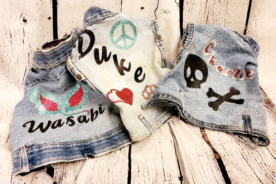 Personalize Blue Jean Pet Jacket, Personalize Pet Jacket, Blue Jean dog jacket, Blue jean cat jacket, Blue jean pet jacket, cat clothes
