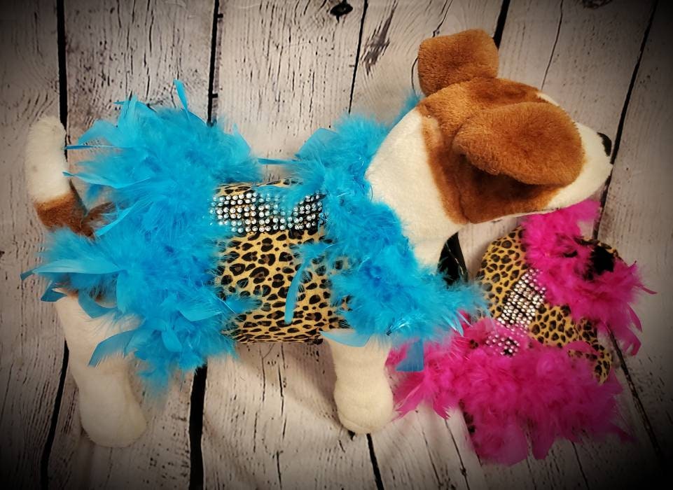Leopard Feather Pet Jacket, leopard feather cat Jacket, leopard feather dog jacket, feather pet jacket, feather dog jacket, dog costume