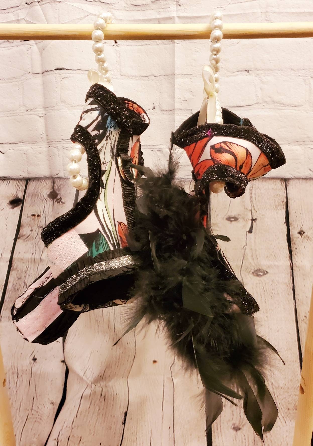 Flower Pet Harness, feather pet harness, flower feather pet jacket harness, flower dress harness, pet harness, pet dresses, dog harness
