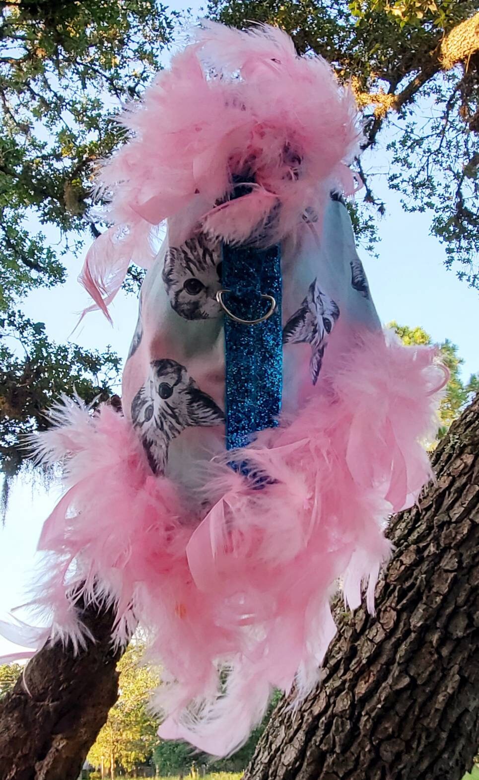Cat Harness, Cat print shirt, Cat dress, cat feather harness, cat feather dress, pet harness, cat clothing, pet dress, dog harness