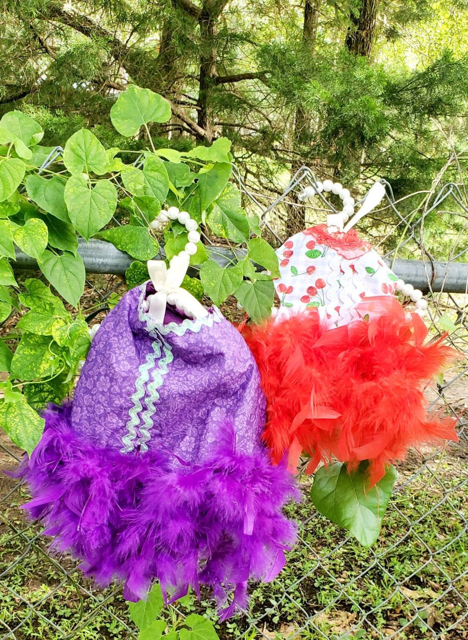 Feather Pet dress, fun pet dress, feather cat dress, cherry cat dress, feather dog dress, cherry dog dress, cherry pet dress, purple feather