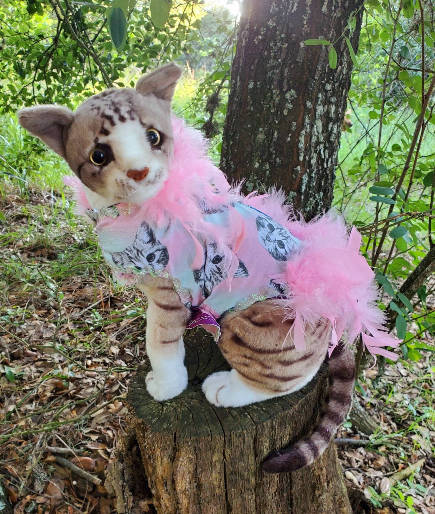 Cat Harness, Cat print shirt, Cat dress, cat feather harness, cat feather dress, pet harness, cat clothing, pet dress, dog harness