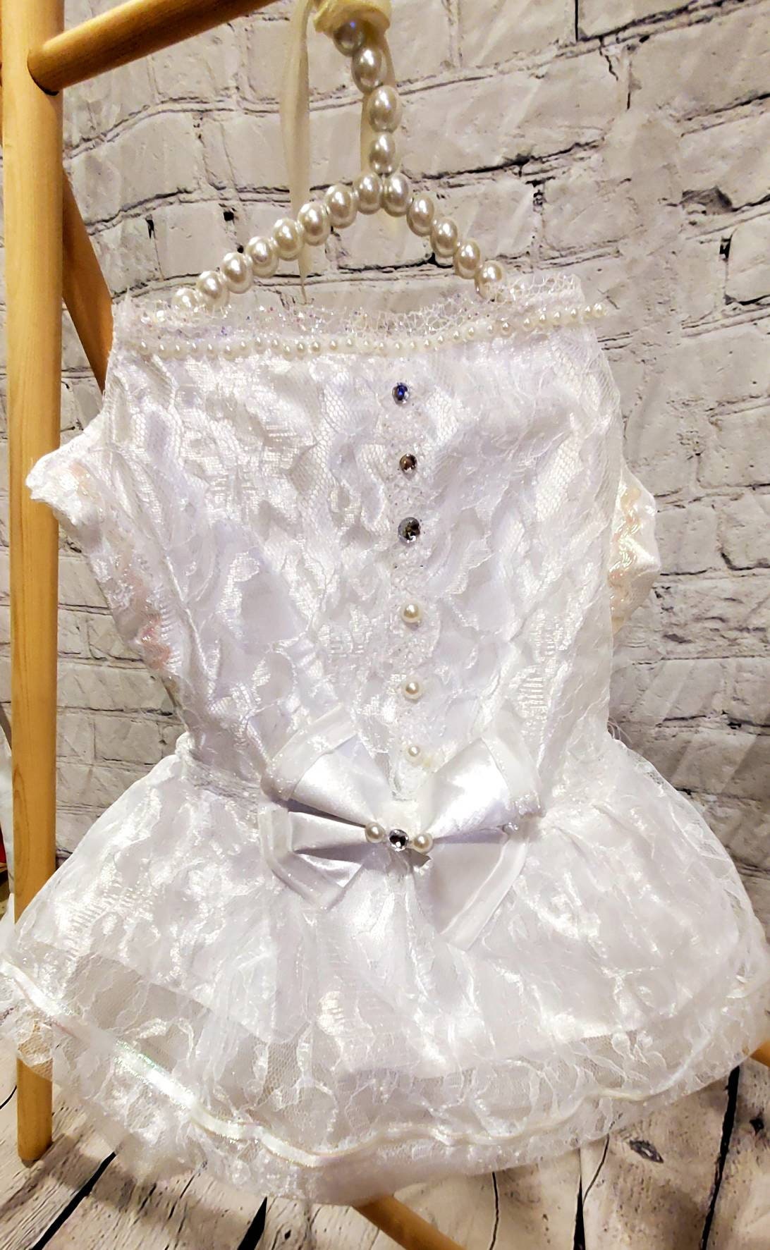Flower dog dress, flower cat dress, flower Pet dress, wedding pet dress, wedding dress for pets, wedding costume, white lace pet dress