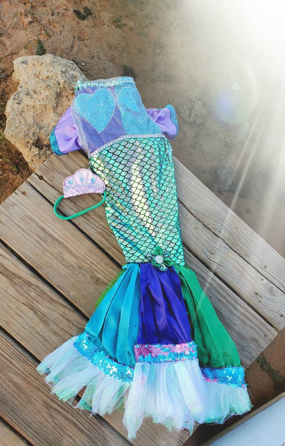 Mermaid Pet Costume, Pet Mermaid Costume, Little Mermaid Pet Costume, Mermaid dog Costume, Mermaid cat Costume, Halloween Pet costume