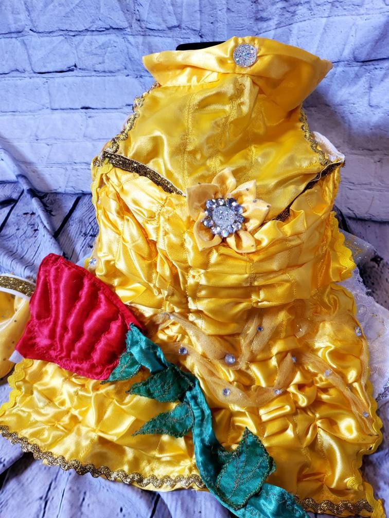 Pet Belle Costume, Beauty and the Beast Pet Costume, Belle dog costume, Belle cat costume, Disney princess Pet, Halloween Pet costume