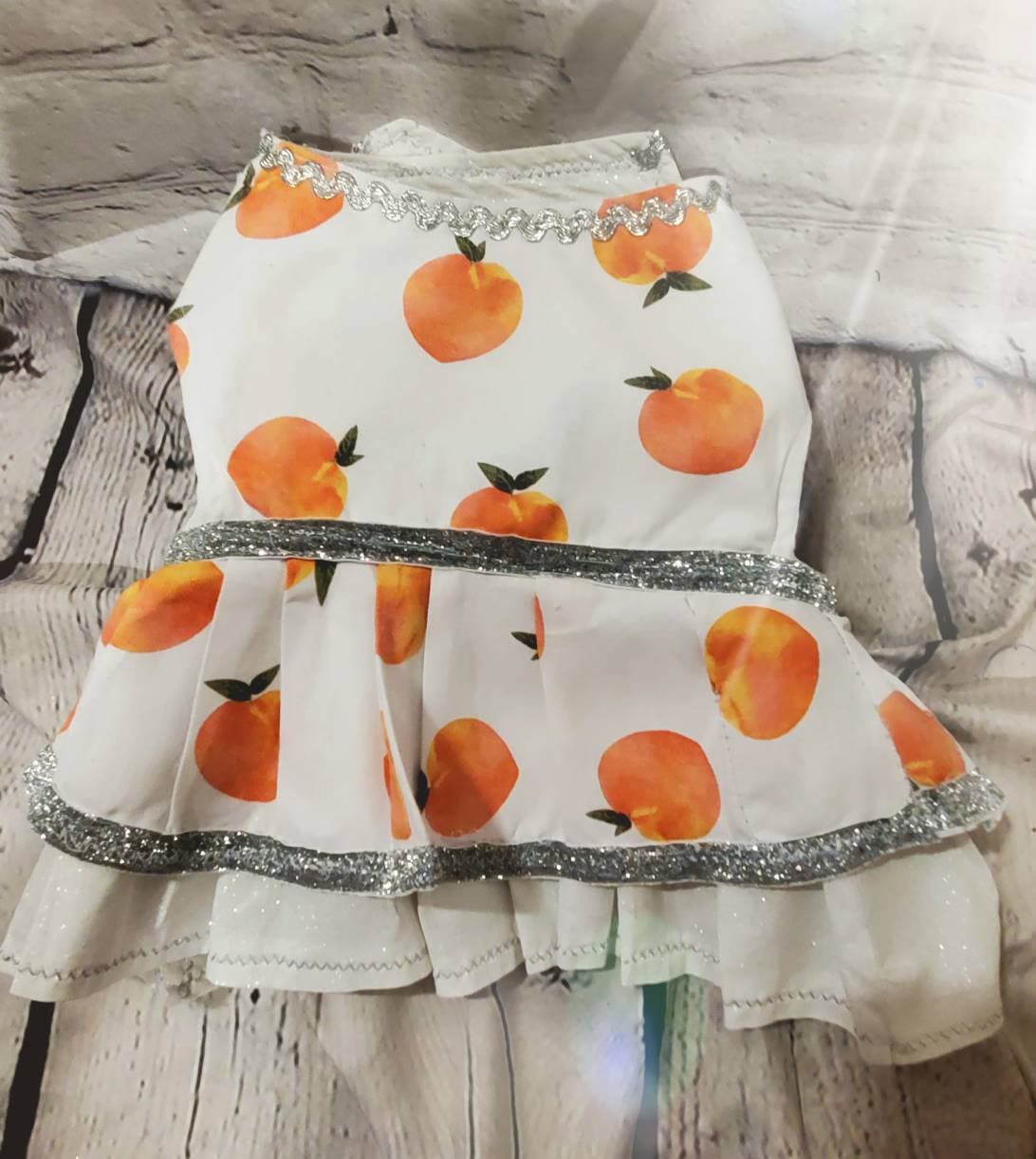 Peach Pet sundress, peach Pet dress, peach cat dress, peach dog dress, peach cat dress, peach dog dress, pet dresses, peaches pet dress