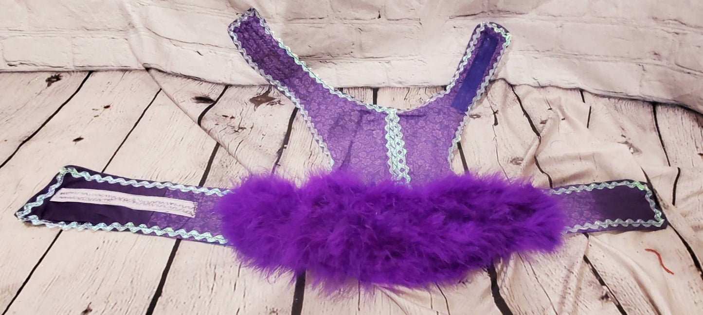 Feather Pet dress, fun pet dress, feather cat dress, cherry cat dress, feather dog dress, cherry dog dress, cherry pet dress, purple feather