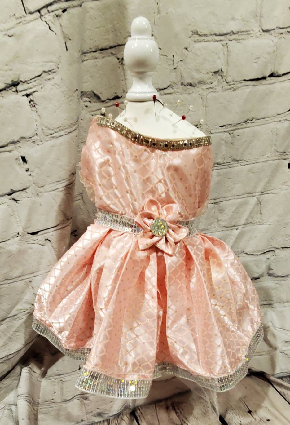 Custom Satin Pink Pet wedding dress pet wedding party dress princess pet dress, classy pet dress, classy dog dress, cat pet dres dog wedding