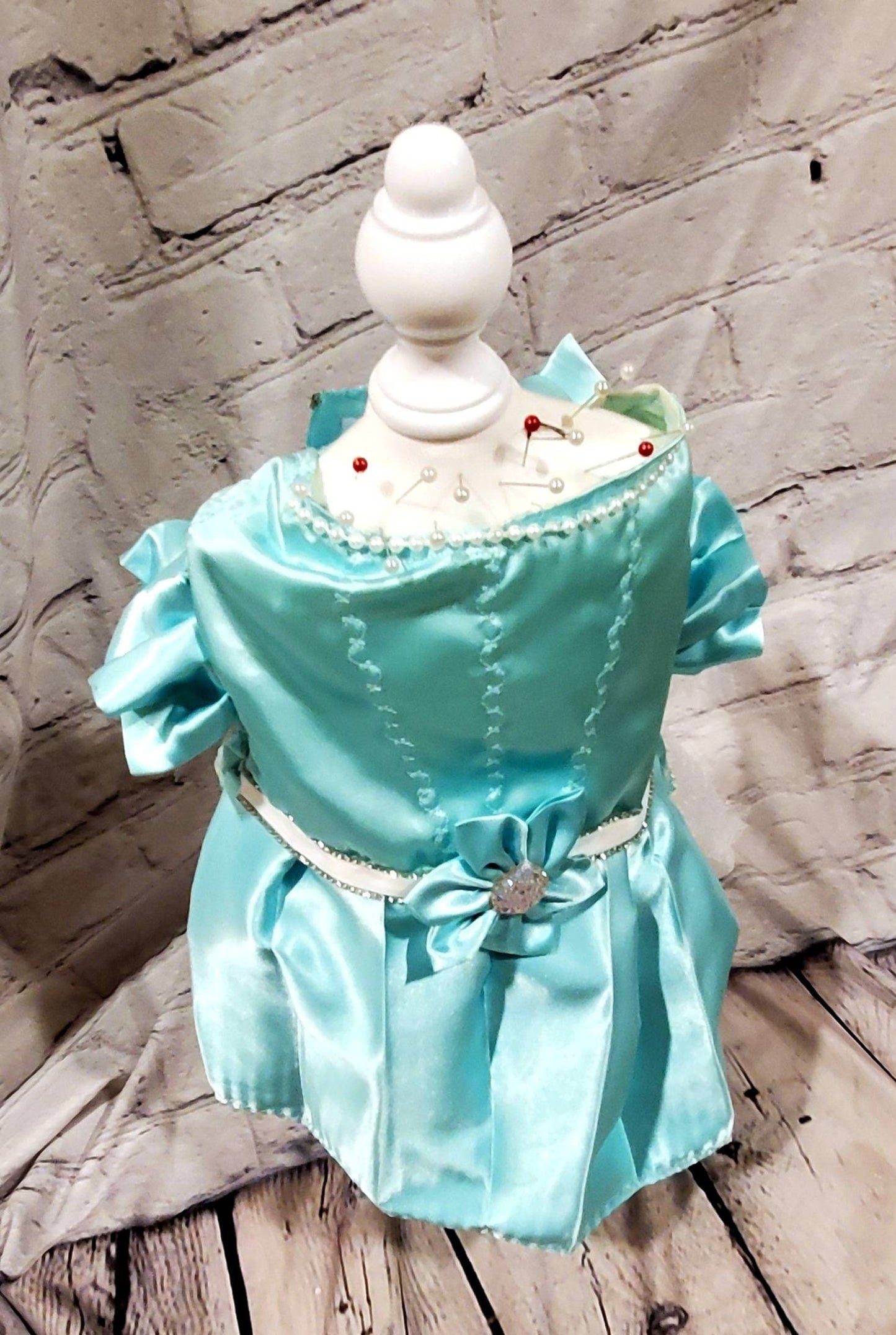 Custom Tiffany blue pet dress, satin pet dress, wedding pet dress, dog dress, cat dress, classy pet dress, wedding pet party, custom dog