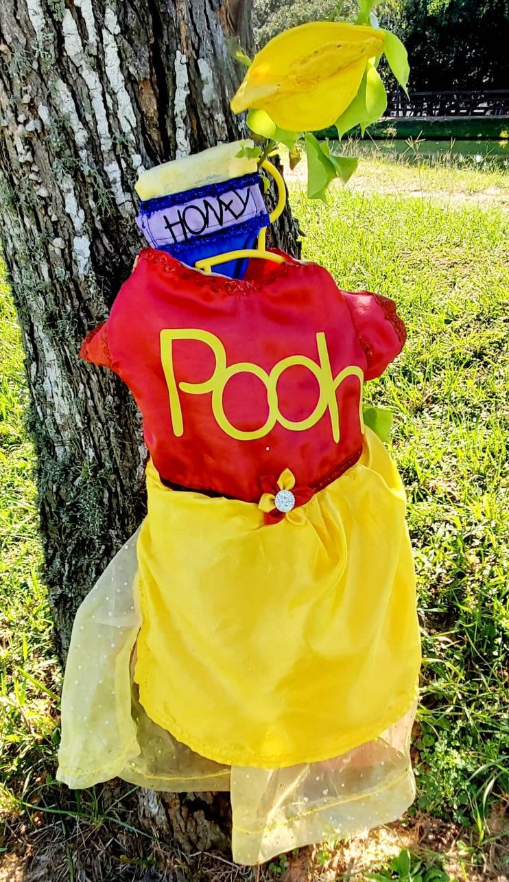 Pooh dog Costume Dress, Pooh Pet Dress, Pooh Cat dress, Winnie the pooh Pet Costume, Winnie the Pooh Pet Halloween costume, Female Pooh