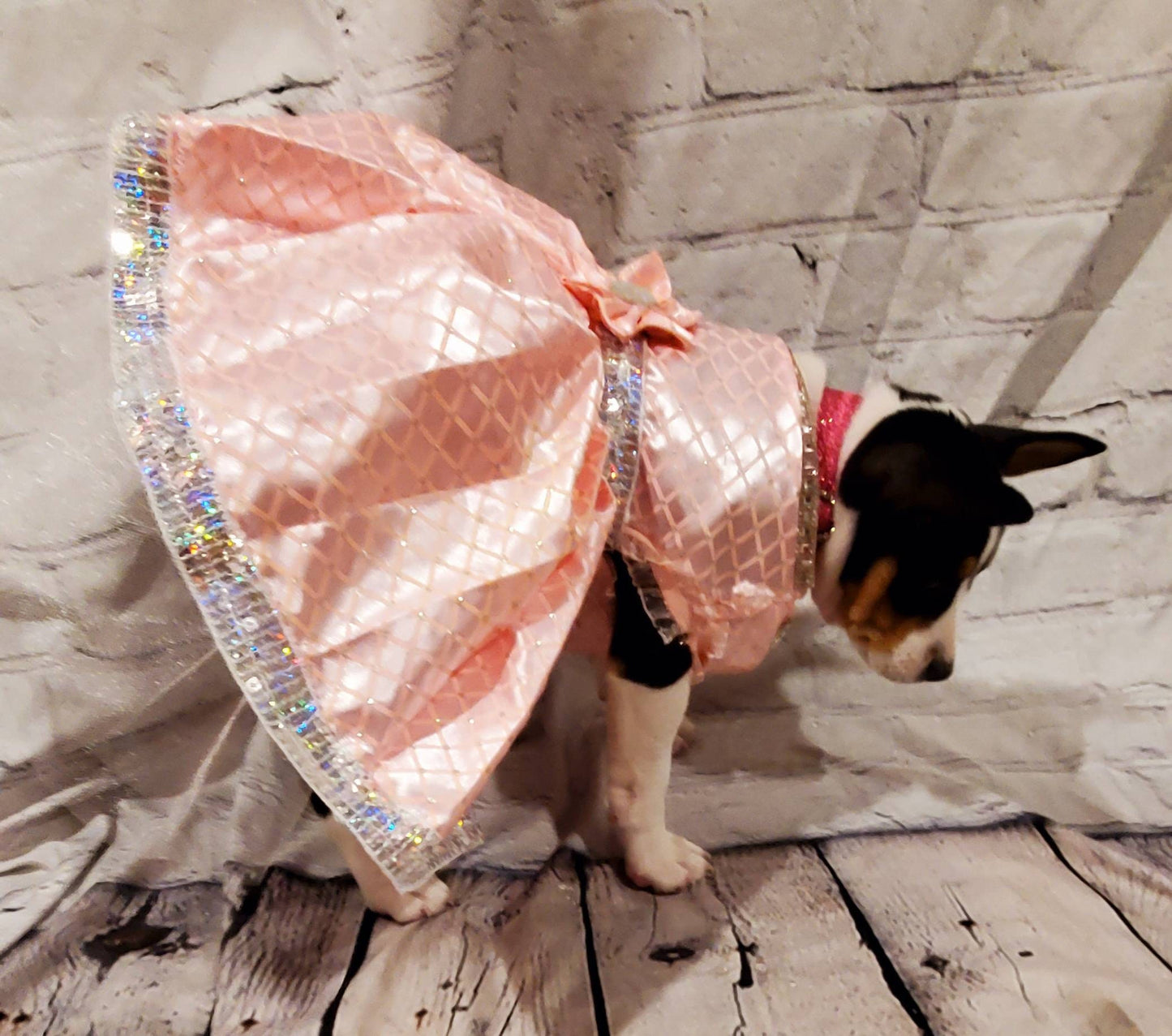 Custom Satin Pink Pet wedding dress pet wedding party dress princess pet dress, classy pet dress, classy dog dress, cat pet dres dog wedding