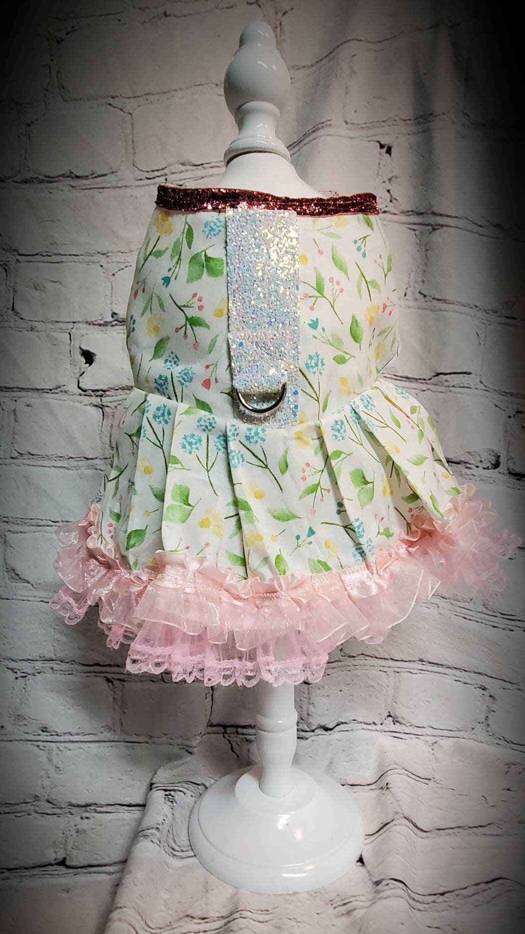 Pet harness dress, harness with skirt, female pet harness, cat harness, dog harness, pet dress with d ring, dress harness, dog harness dress