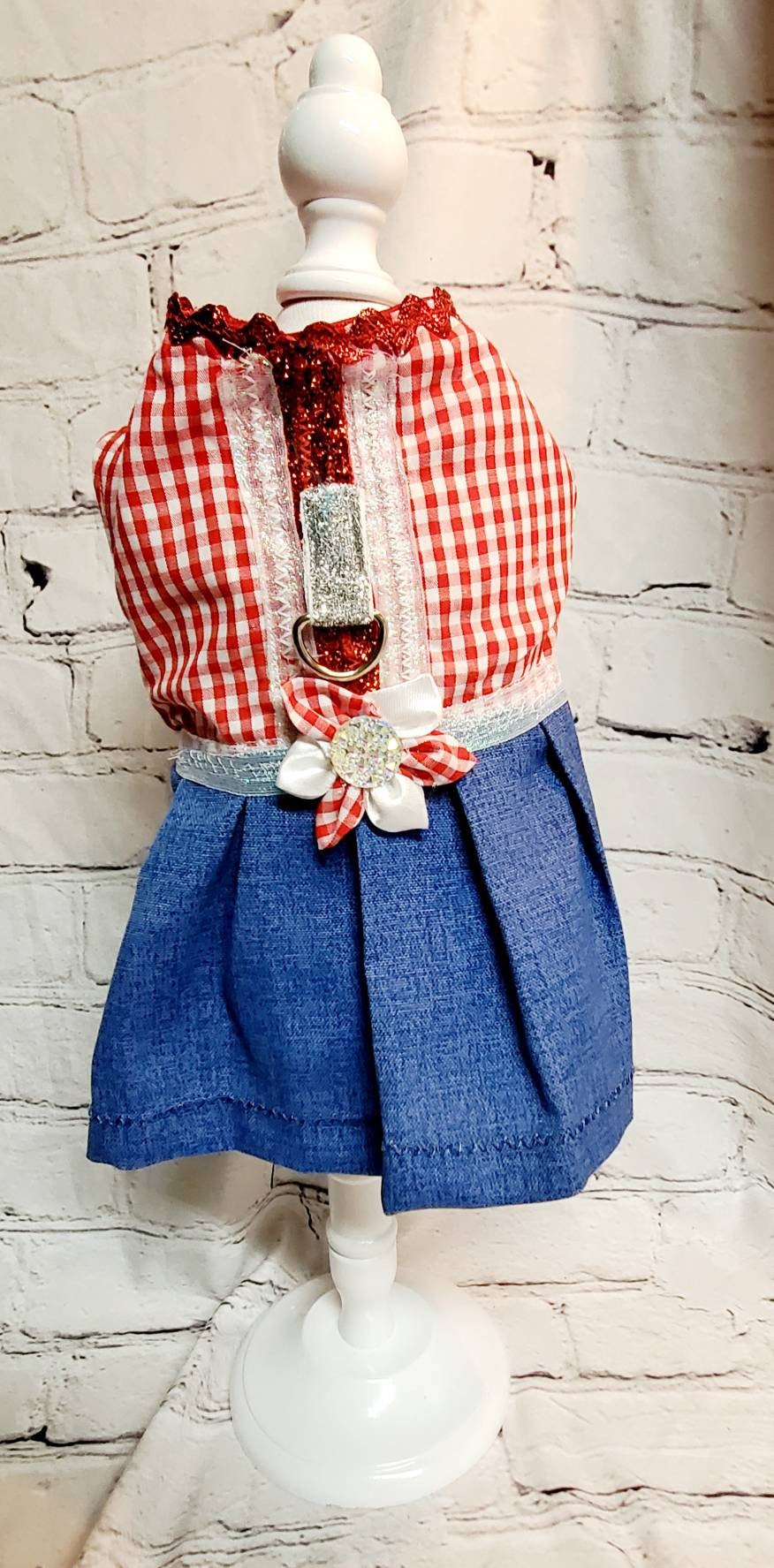 Pet harness dress, harness with skirt, female pet harness, cat harness, dog harness, pet dress with d ring, dress harness, dog harness dress