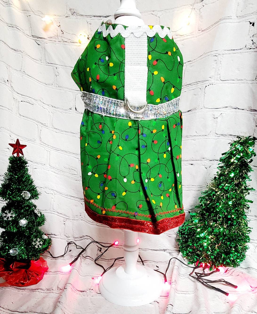 Pet harness dress, harness with skirt, female pet harness, cat harness, dog harness, pet dress with d ring, dress harness, dog harness dress