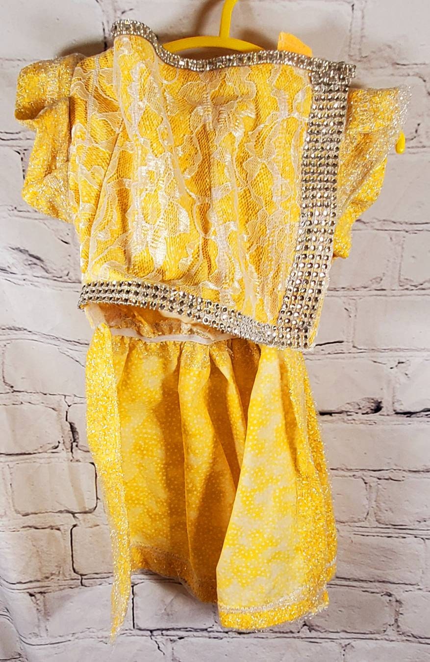 Lace mesh pet dress, yellow pet dress, lace dog dress, lace cat dress, mesh dog dress, pet sundress, dog dresses, polka dot pet dress