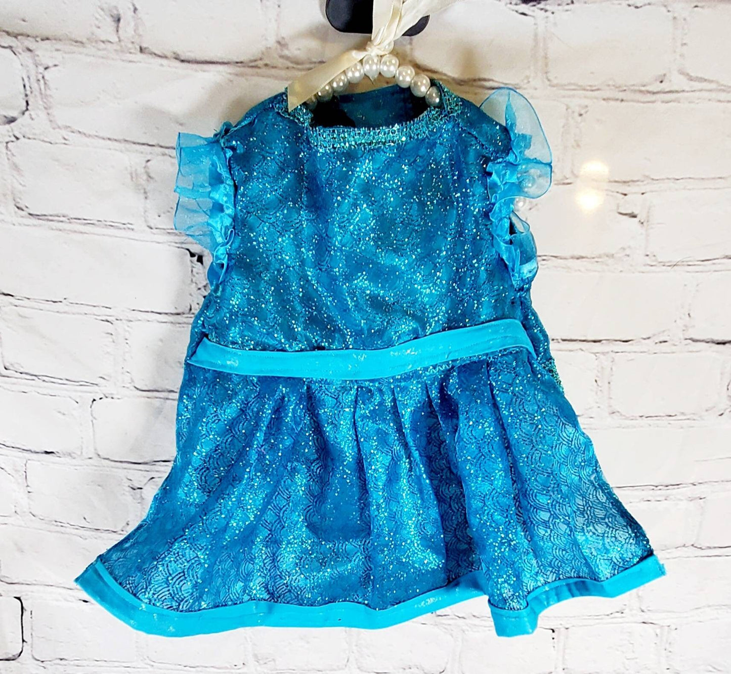 Mermaid blue pet dress, Mermaid dog dress, Irradescent per dress, glitter Pet dress, Cat dress, Dog dress, dress for pets, special occasion