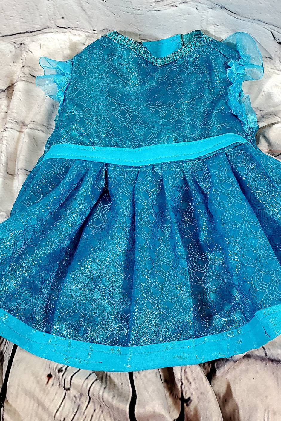 Mermaid blue pet dress, Mermaid dog dress, Irradescent per dress, glitter Pet dress, Cat dress, Dog dress, dress for pets, special occasion