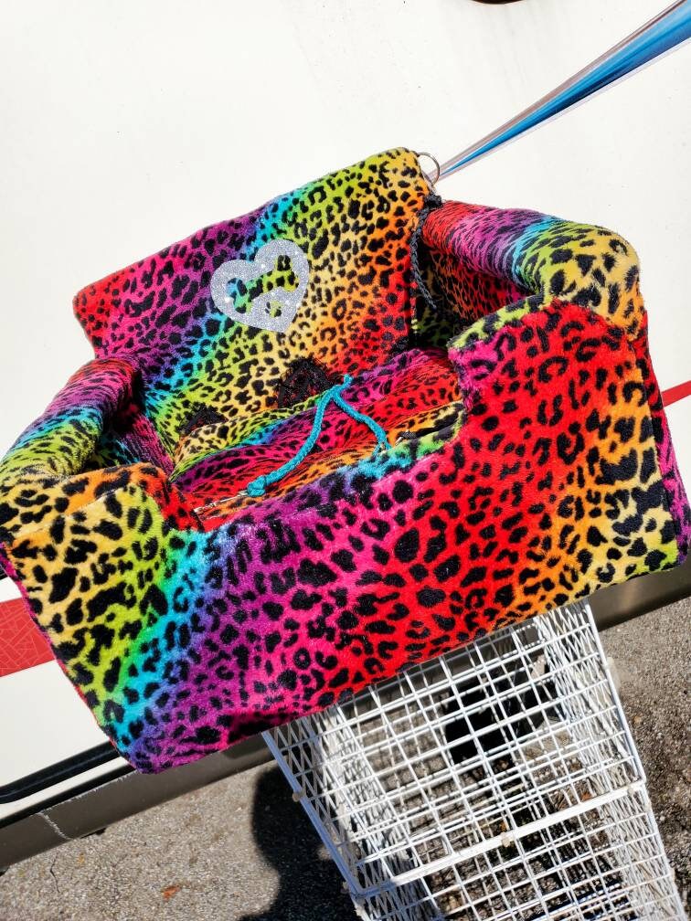 Rainbow Leopard Booster Car Pet Seat,booster pet seat,dog booster pet seat,dog car seat,cat seat,booster seat