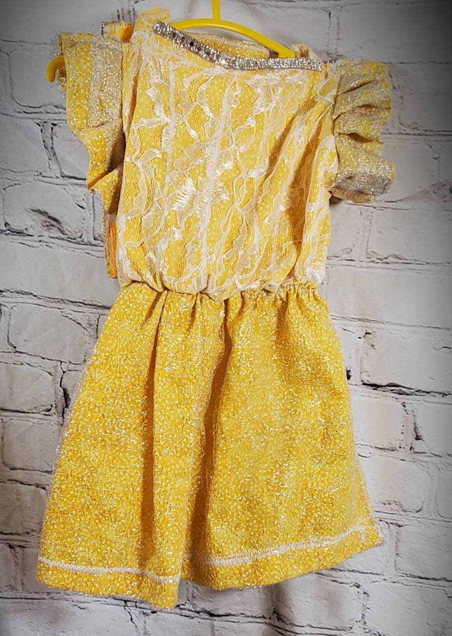 Lace mesh pet dress, yellow pet dress, lace dog dress, lace cat dress, mesh dog dress, pet sundress, dog dresses, polka dot pet dress