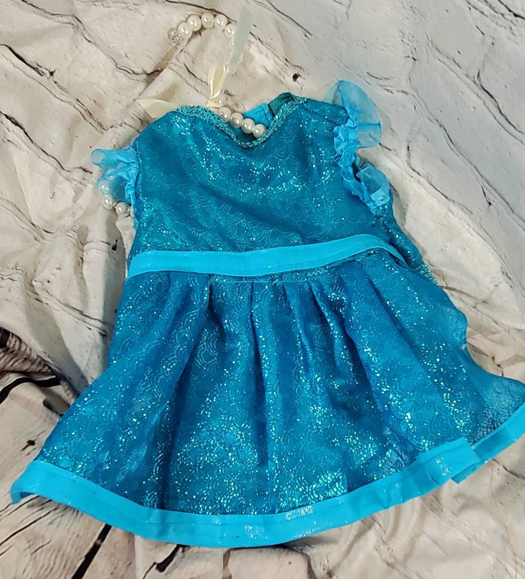 Mermaid blue pet dress, Mermaid dog dress, Irradescent per dress, glitter Pet dress, Cat dress, Dog dress, dress for pets, special occasion
