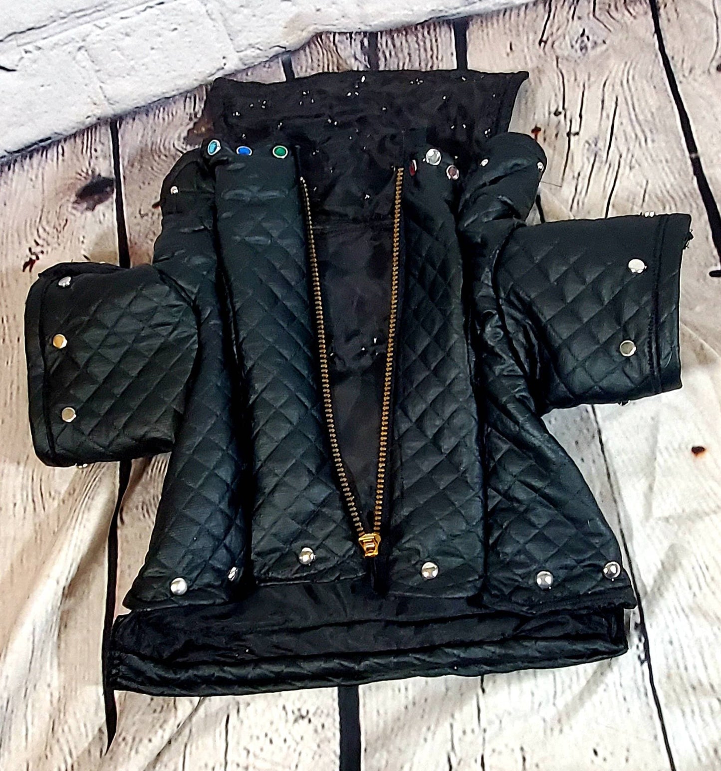 Pet leather jacket, pet personalized jacket, black pleather dog jacket, motorcycle pet jacket, bad to the bone pet jacket, jackets for dogs