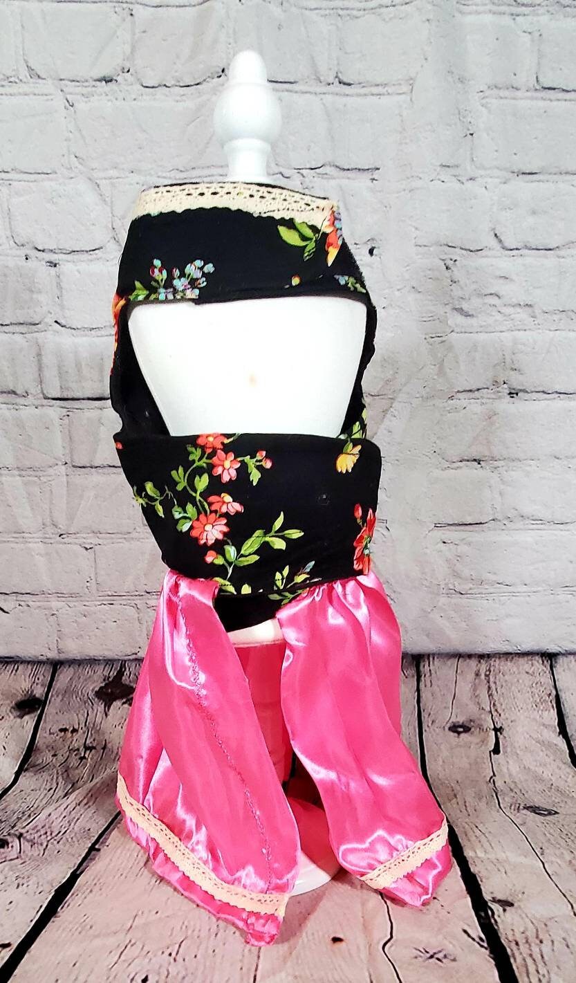 Flower dress harness, flower Pet dress, flower dog dress, spring pet dress, flower dress for pets, cat dress, harness dress