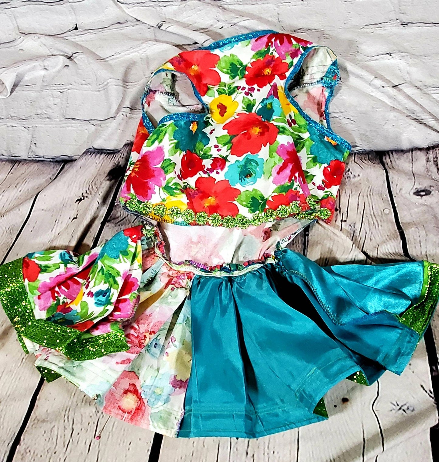 Flower Summer Pet dress/ pet sundress/ dog sundress/ flower print pet clothes/ glitter pet dress/ dresses for pets/ special occasion pet