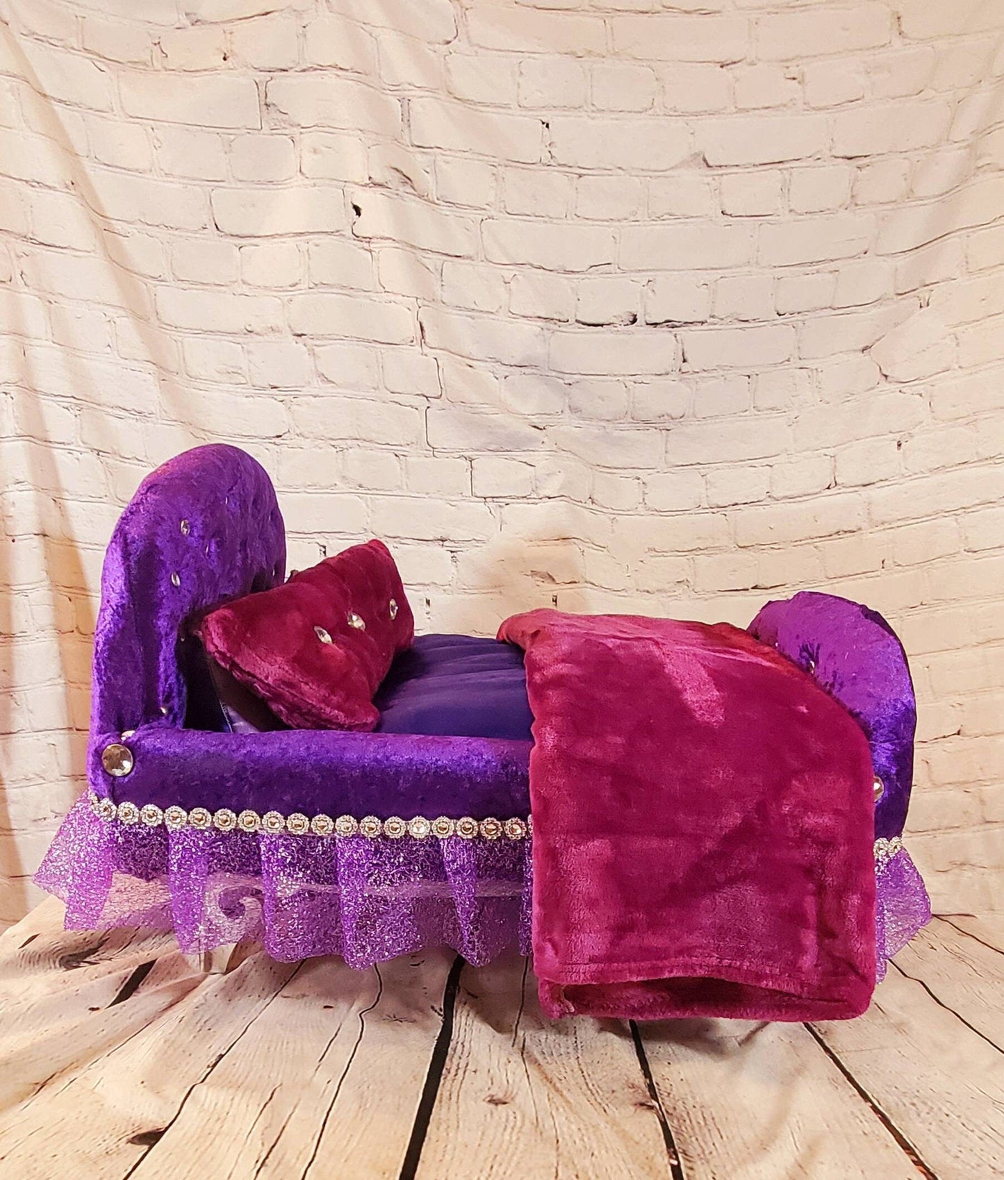 Custom Pet Bassinet, Puppy Bassinet, puppy bed, pet headboard bed, velvet plush bed, bassinets for dogs, Bassinet for puppies, pet bassinets