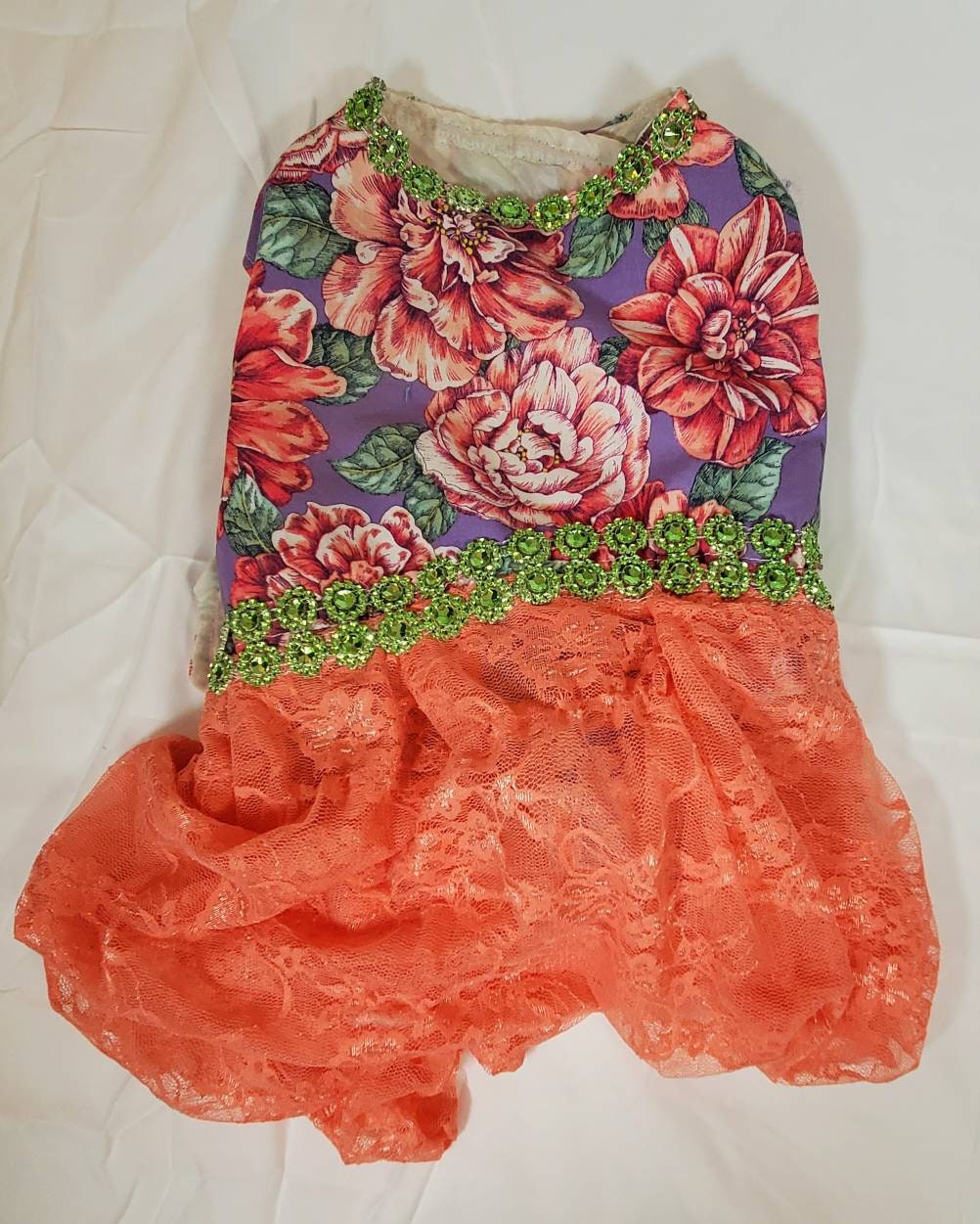 Flower lace pet dress, flower lace dog dress, flower Pet dress, dog dress, pet dress, pet sundress, lavender pet dress