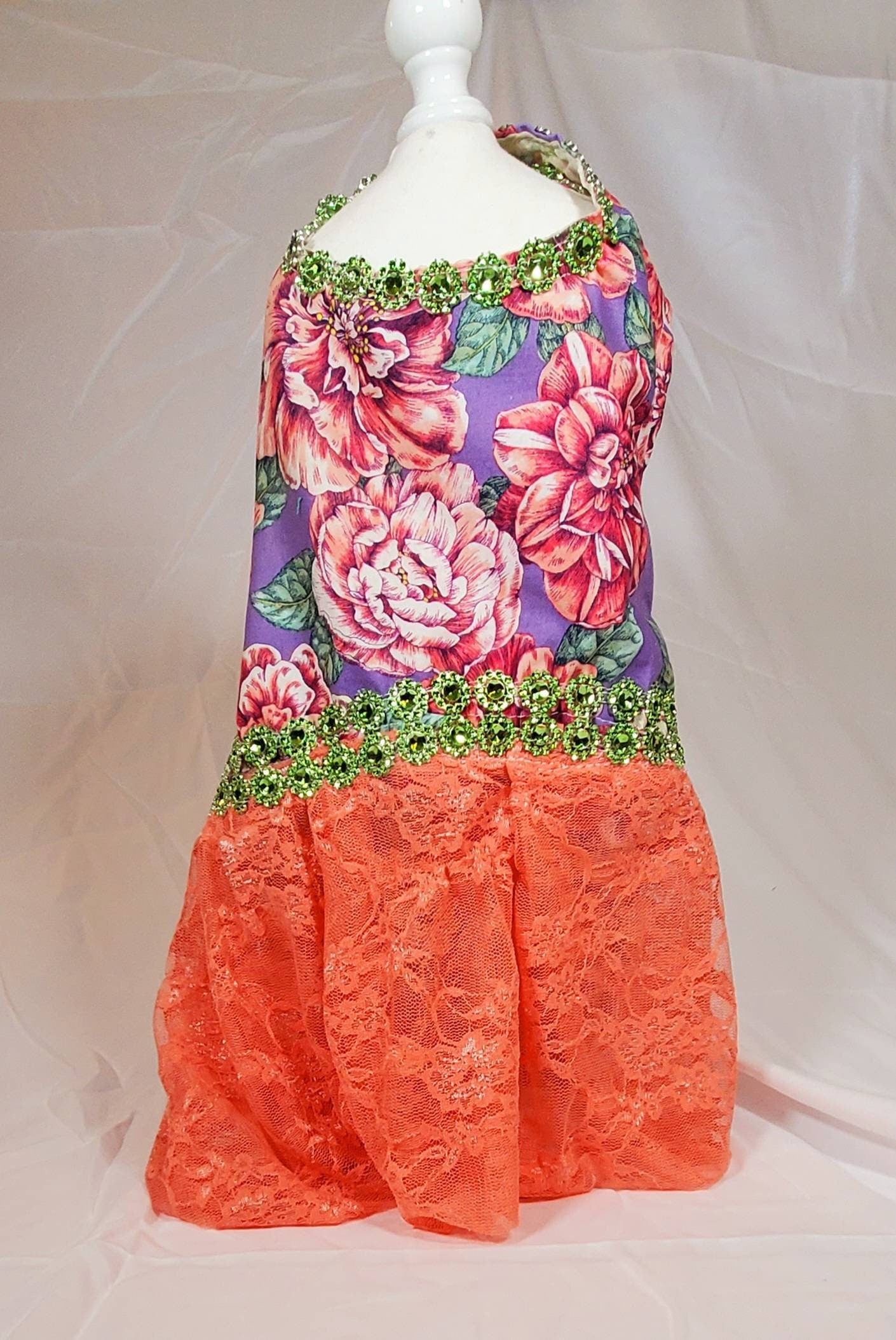 Flower lace pet dress, flower lace dog dress, flower Pet dress, dog dress, pet dress, pet sundress, lavender pet dress