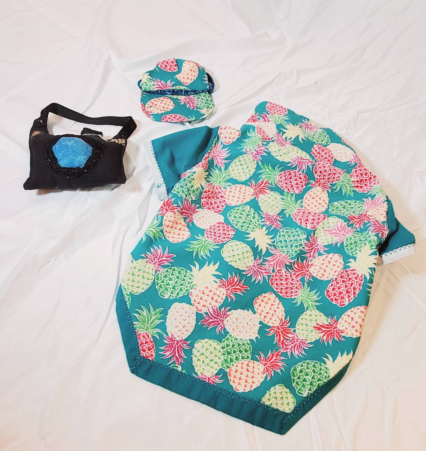 Pet tourist costume, dog tourist costume, pineapple pet shirt, Hawaiian pet costume clothing, male tourist costume, clothes for dogs