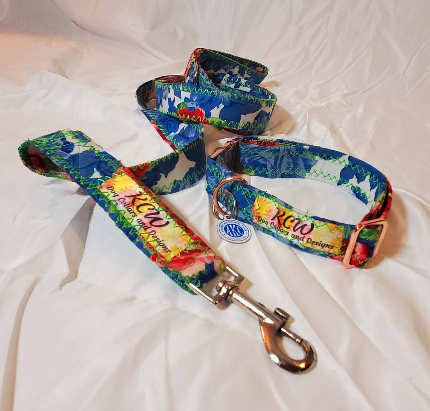Pet leash and collar set, dog leash and collar set, flower leash and collar combo, pet collars and leashes, dog collars and leashes