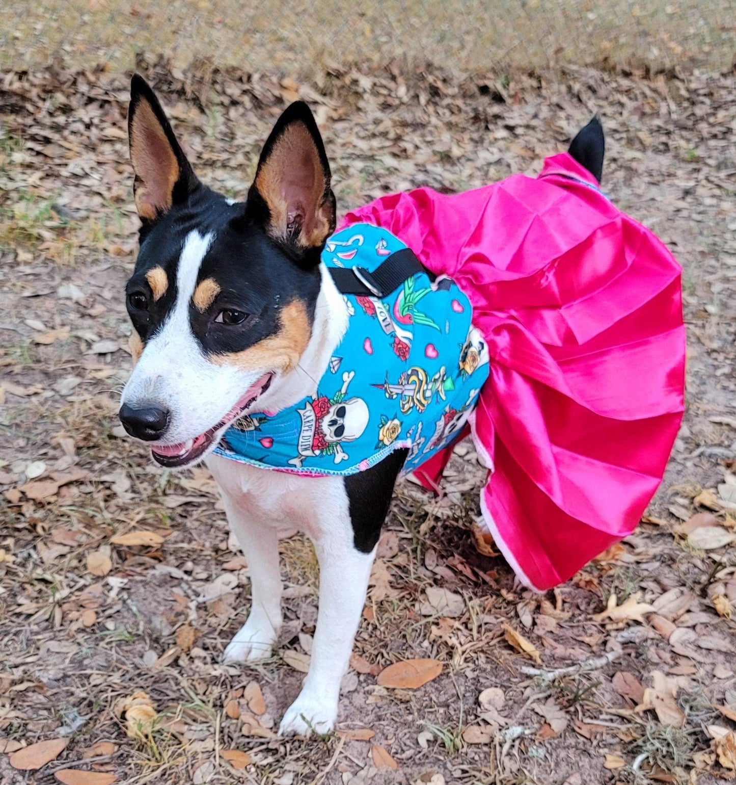 Tattoo print pet dress, Tattoo print dog dress, harness dress, pet harness dresses for dogs, dresses for dogs, tattoo print pet dress
