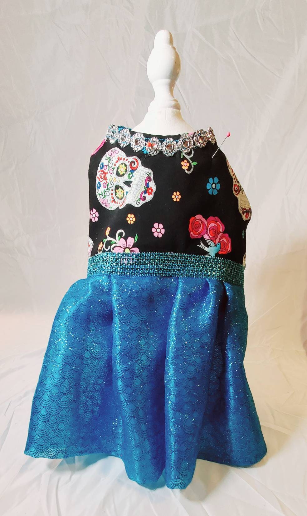 Day of the dead pet dress, day of the dead dog dress, day of the dead cat dress, day of the dead pet costume, pet dresses, dog dresses