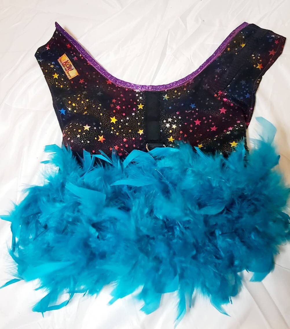 Pet feather harness, Pet harness dress, star pet harness, dog feather harness, cat feather harness, star dog harness, star pet dress