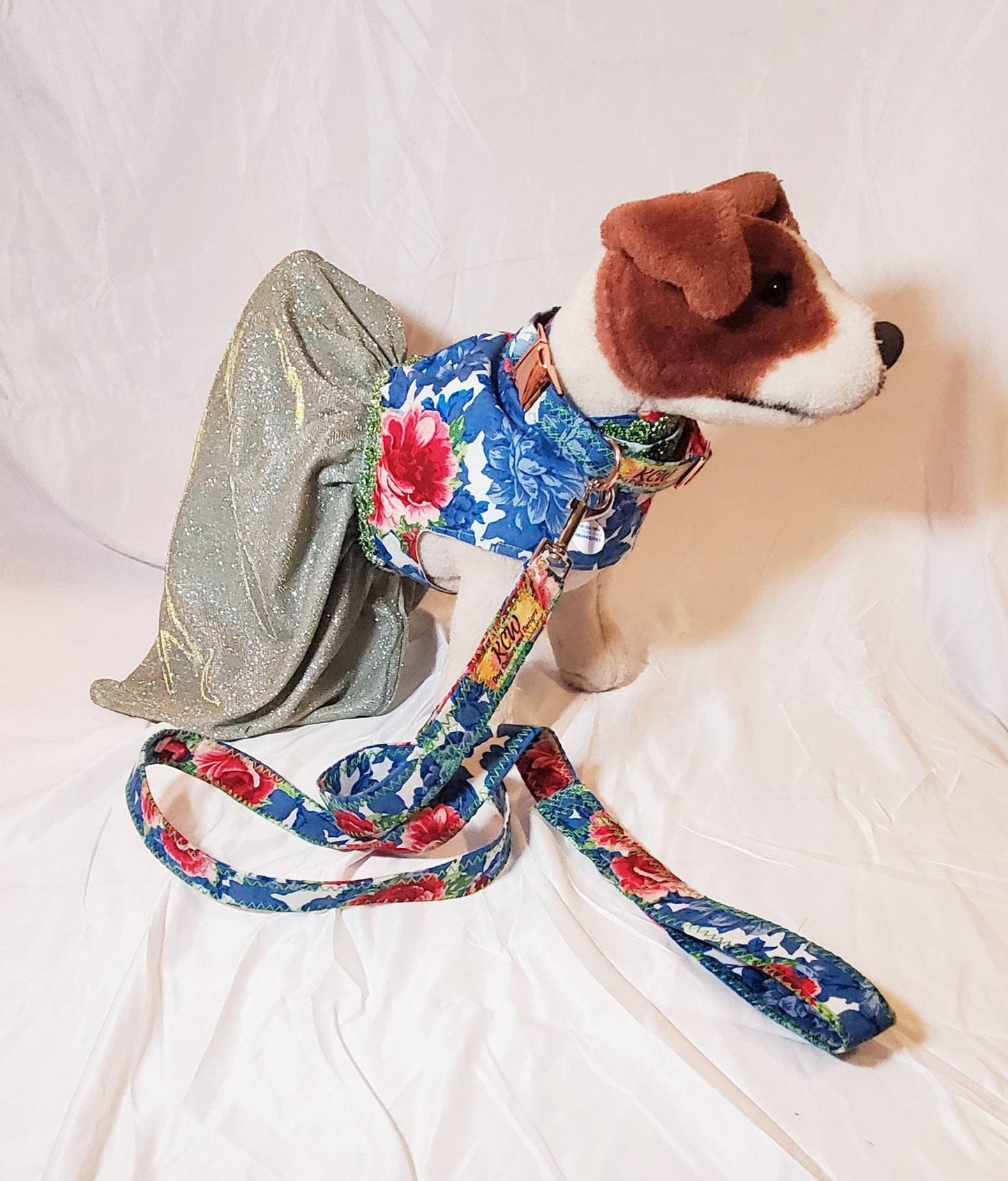 Flower glitter Pet dress, collar, leash combo set, flower glitter dog dress, flower cat dress, spring summer per dress, dresses for pets