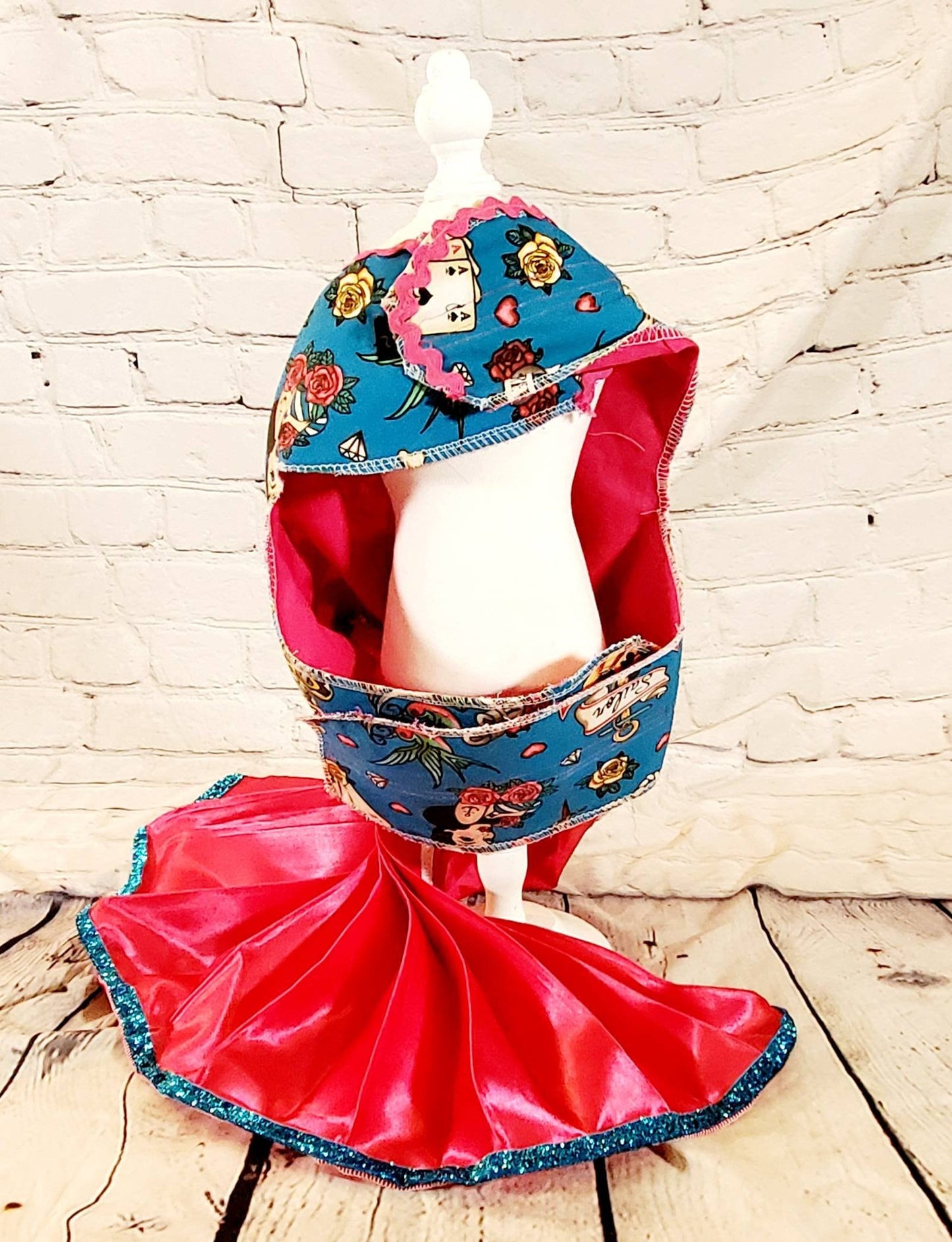 Tattoo print pet dress, Tattoo print dog dress, harness dress, pet harness dresses for dogs, dresses for dogs, tattoo print pet dress