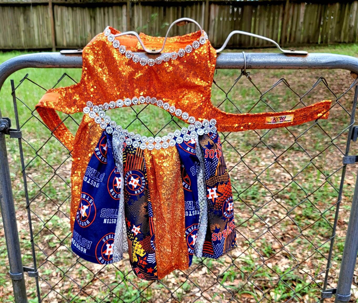 Houston Astros sequin pet dress, Astros sequins dog dress, Astros sequin cat dress, sequin pet dresses, Houston astro pet dress, Astros sequin Pet clothes
