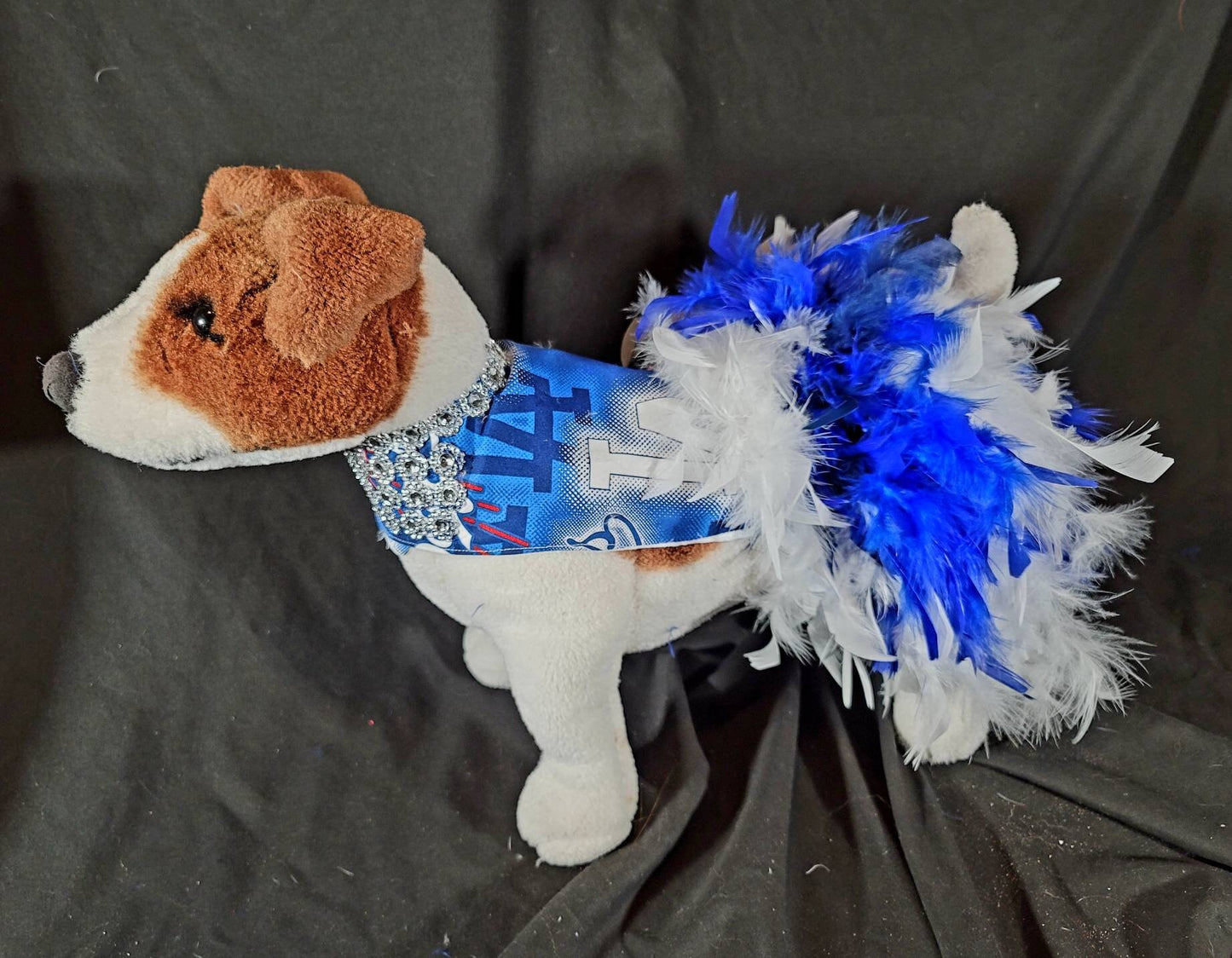 Dodgers feather pet dress, Dodgers feather dog dress, Dodgers cat dress, Los Angeles Dodgers pet dress, Los Angeles Dodgers dog dress