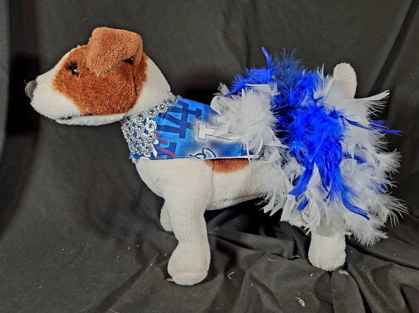 Dodgers feather pet dress, Dodgers feather dog dress, Dodgers cat dress, Los Angeles Dodgers pet dress, Los Angeles Dodgers dog dress