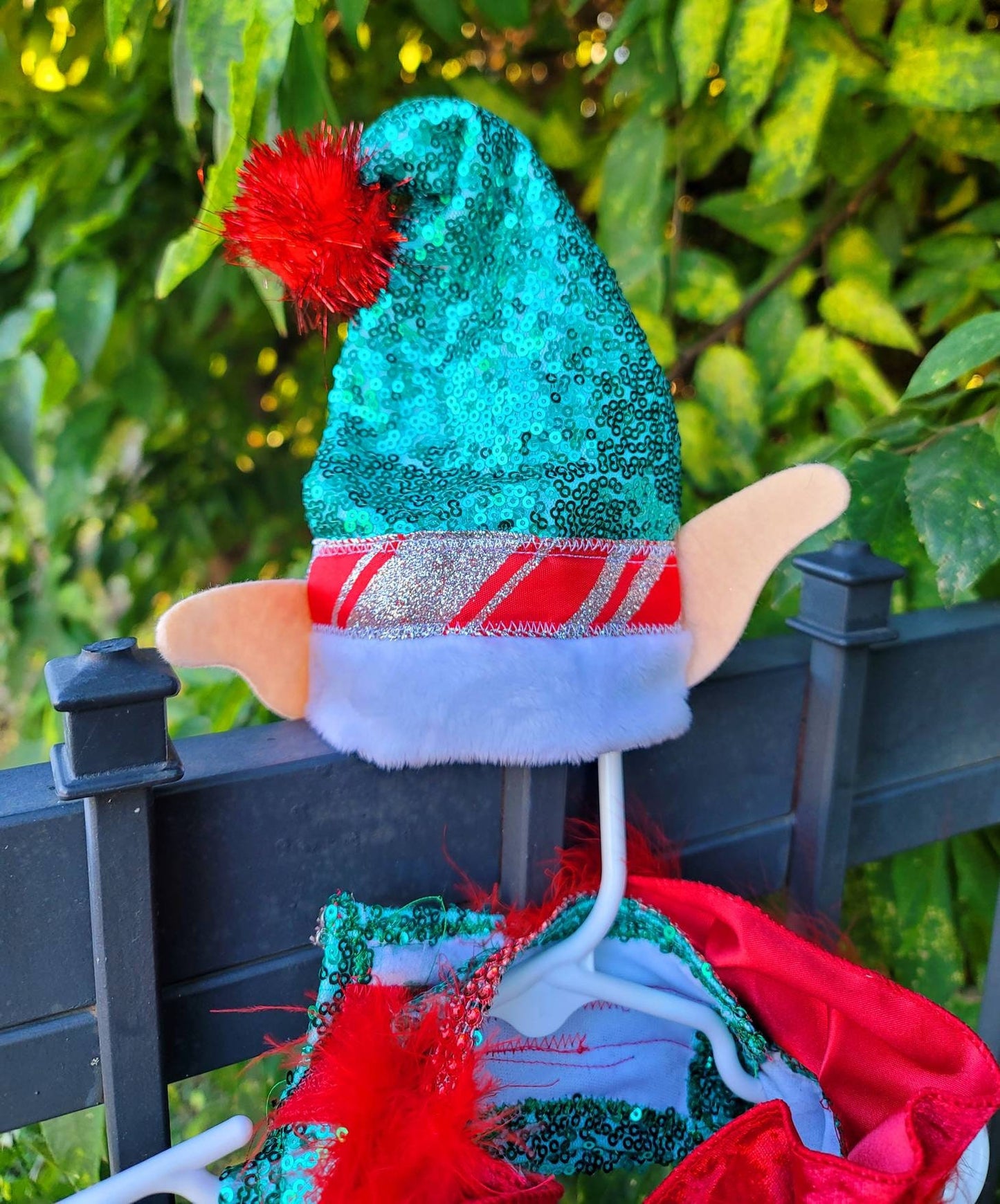Pet sequin Elf Costume, Christmas Pet Elf costume, Dog Elf Costume, feather Elf Pet dress, Holiday Elf Costume, Christmas Pet costumes